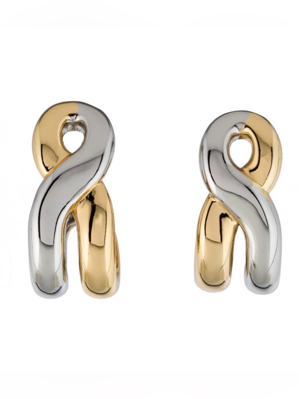 Mini Odell Ribbon Knot Earrings Two-Tone Demarson STYLE JL29